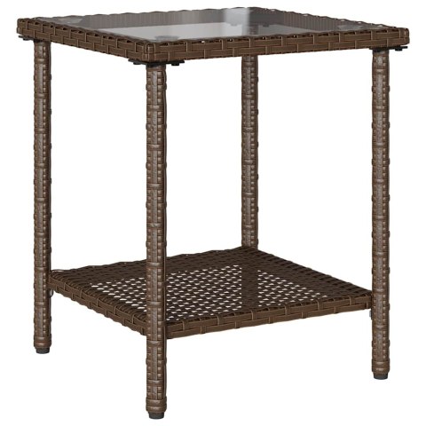 Sofa ogrodowa ze stołem i poduszkami w kształcie litery L