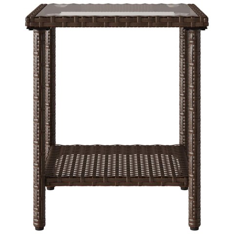 Sofa ogrodowa ze stołem i poduszkami w kształcie litery L