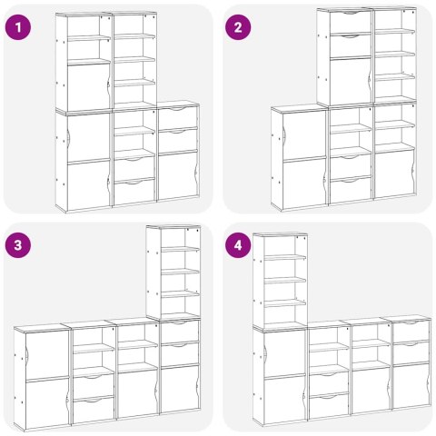 Szafki boczne 5 szt. "ODDA" 40x24x79 cm lite drewno sosnowe