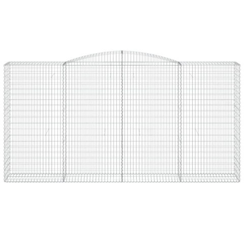 Kosze gabionowe, 10 szt, 400x50x200/220cm, galwanizowane żelazo