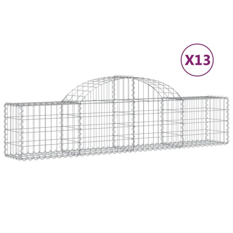 Kosze gabionowe, 13 szt, 200x30x40/60 cm, galwanizowane żelazo Kosze gabionowe, 13 szt, 200x30x40/60 cm, galwanizowane żelazo