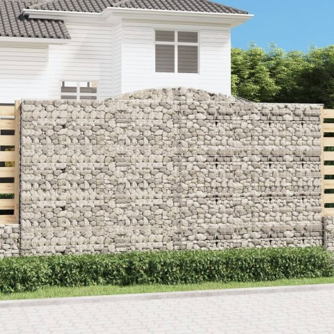 Kosze gabionowe, 9 szt, 400x50x220/240 cm, galwanizowane żelazo Kosze gabionowe, 9 szt, 400x50x220/240 cm, galwanizowane żelazo