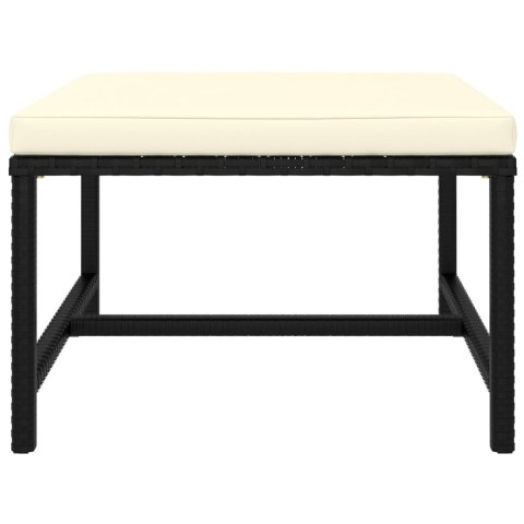 4-cz. zestaw wypoczynkowy do ogrodu, poduszki, czarny rattan PE