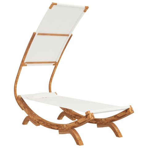 Hamak z zadaszeniem, 100x198x150 cm, lite gięte drewno, kremowy