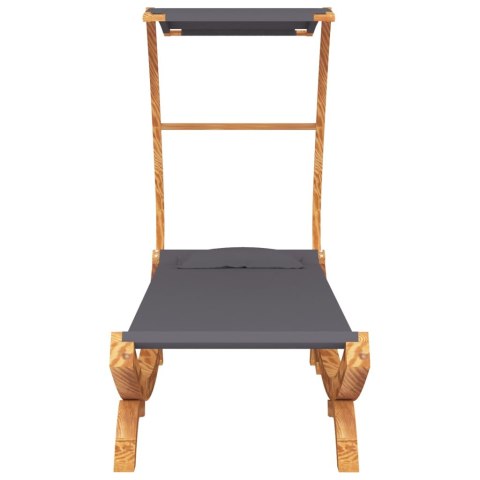 Hamak z zadaszeniem, 100x198x150 cm, gięte drewno, antracytowy