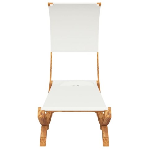 Hamak z zadaszeniem, 100 x 216 x 162 cm, gięte drewno, kremowy