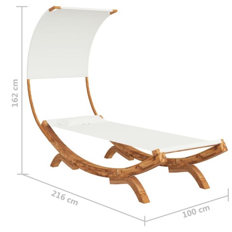 Hamak z zadaszeniem, 100 x 216 x 162 cm, gięte drewno, kremowy