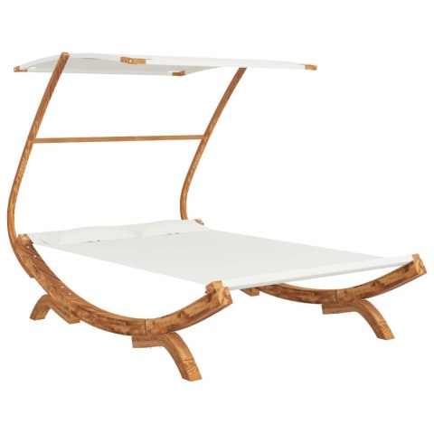 Hamak z zadaszeniem, 165x198x140 cm, gięte drewno, kremowy