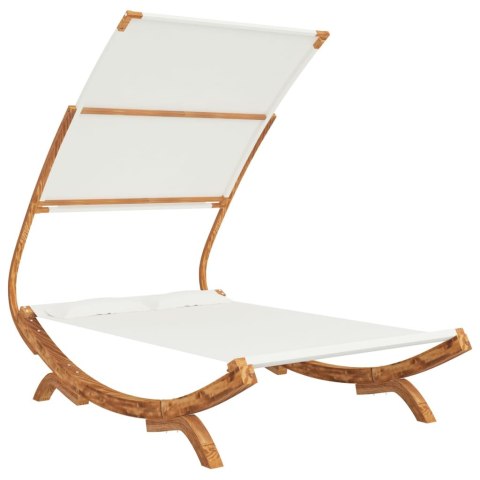 Hamak z zadaszeniem, 165x198x140 cm, gięte drewno, kremowy