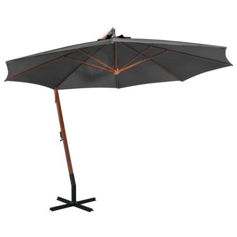 Parasol ogrodowy, na jodłowym słupku, antracyt, 3,5x2,9 m