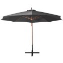 Parasol ogrodowy, na jodłowym słupku, antracyt, 3,5x2,9 m