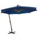 Parasol ogrodowy, na jodłowym słupku, lazurowy, 3,5x2,9 m