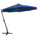 Parasol ogrodowy, na jodłowym słupku, lazurowy, 3,5x2,9 m