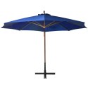 Parasol ogrodowy, na jodłowym słupku, lazurowy, 3,5x2,9 m