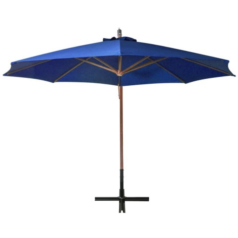 Parasol ogrodowy, na jodłowym słupku, lazurowy, 3,5x2,9 m