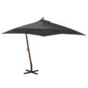 Parasol ogrodowy wiszący, na jodłowym słupku, antracyt, 3x3 m