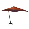 Parasol ogrodowy wiszący, na jodłowym słupku, terakota, 3x3 m