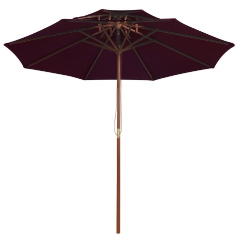 Parasol ogrodowy z dwupoziomową czaszą, bordowy, 270 cm