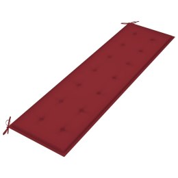 Poduszka na ławkę ogrodową, winna czerwień, 180x50x3 cm