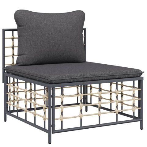 6-cz. zestaw wypoczynkowy do ogrodu, z poduszkami, antracytowy