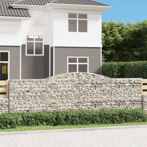Kosze gabionowe, 25 szt, 400x50x120/140cm, galwanizowane żelazo Kosze gabionowe, 25 szt, 400x50x120/140cm, galwanizowane żelazo