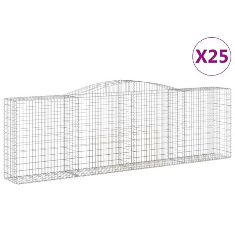 Kosze gabionowe, 25 szt, 400x50x120/140cm, galwanizowane żelazo Kosze gabionowe, 25 szt, 400x50x120/140cm, galwanizowane żelazo