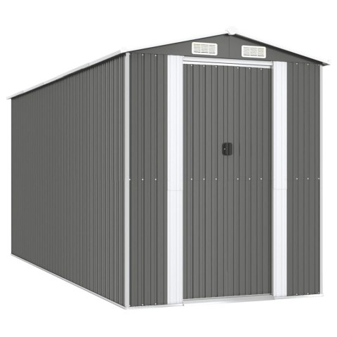 Szopa ogrodowa, jasnoszara, 192x440x223cm, stal galwanizowana Szopa ogrodowa, jasnoszara, 192x440x223cm, stal galwanizowana