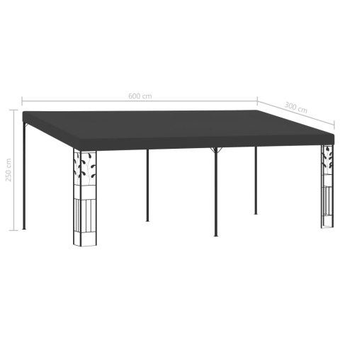 Altana przyścienna, 6 x 3 x 2,5 m, antracytowa