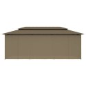 Altana z zasłonami, 600x298x270 cm, kolor taupe, 180 g/m²