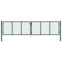 Brama ogrodzeniowa z siatki, stalowa, 390 x 100 cm, zielona