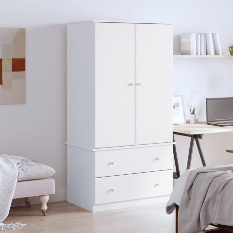 Szafa ALTA, biała, 90x55x170 cm, lite drewno sosnowe Szafa ALTA, biała, 90x55x170 cm, lite drewno sosnowe