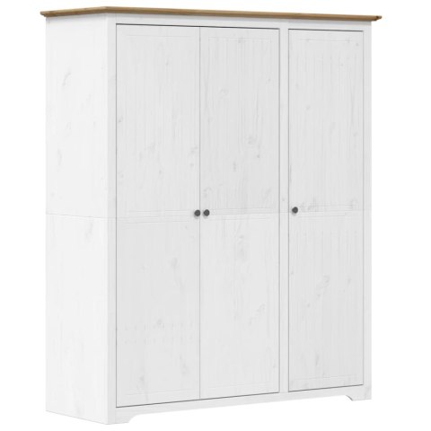 Szafa BODO, biało-brązowa, 146x53,5x173 cm, lite drewno sosnowe Szafa BODO, biało-brązowa, 146x53,5x173 cm, lite drewno sosnowe
