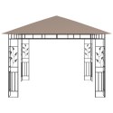 Altana z moskitierą i sznurem lampek LED, 3x3x2,73 cm, taupe
