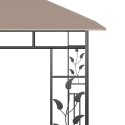 Altana z moskitierą i sznurem lampek LED, 3x3x2,73 cm, taupe