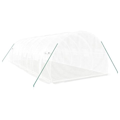 Szklarnia ze stalową ramą, biała, 24 m², 8x3x2 m