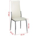 Krzesła stołowe, 6 szt., białe, sztuczna skóra