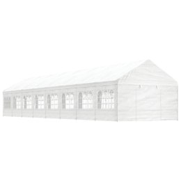 Namiot ogrodowy z dachem, biały, 17,84x4,08x3,22 m, polietylen