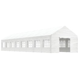 Namiot ogrodowy z dachem, biały, 17,84x4,08x3,22 m, polietylen