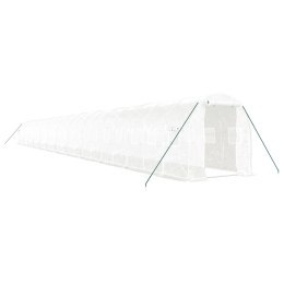Szklarnia ze stalową ramą, biała, 48 m², 24x2x2 m