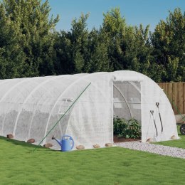 Szklarnia ze stalową ramą, biała, 64 m², 16x4x2 m