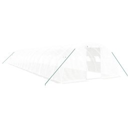 Szklarnia ze stalową ramą, biała, 64 m², 16x4x2 m