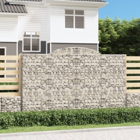 Kosze gabionowe, 10 szt, 300x50x180/200cm, galwanizowane żelazo