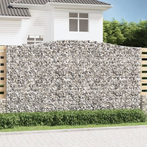 Kosze gabionowe, 7 szt, 400x50x220/240 cm, galwanizowane żelazo Kosze gabionowe, 7 szt, 400x50x220/240 cm, galwanizowane żelazo