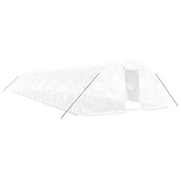 Szklarnia ze stalową ramą, biała, 90 m², 18x5x2,3 m