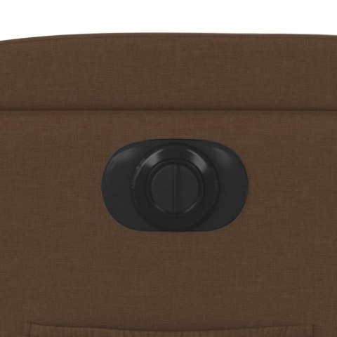 Elektryczny fotel rozkładany, brązowy, obity tkaniną