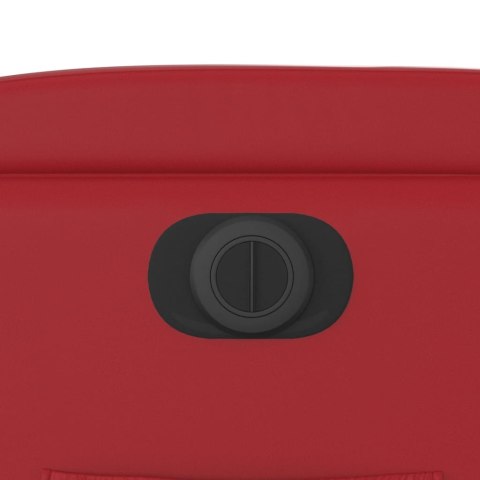 Elektryczny fotel rozkładany, czerwony, obity sztuczną skórą