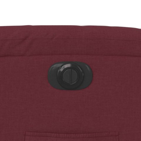 Elektryczny fotel rozkładany, winna czerwień, obity tkaniną