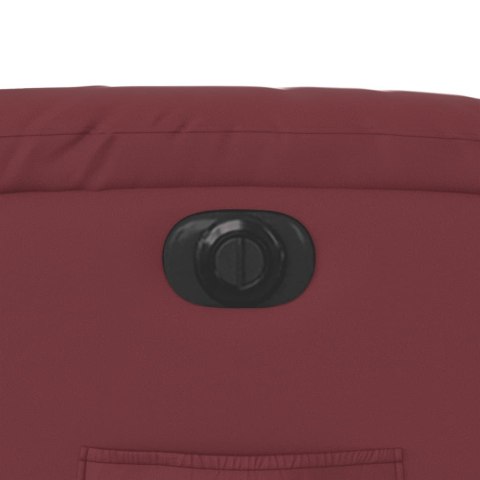 Elektryczny fotel rozkładany, winna czerwień, sztuczna skóra