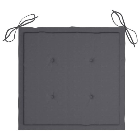 Krzesła ogrodowe z antracytowymi poduszkami, 6 szt., tekowe