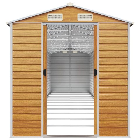 Szopa ogrodowa, jasny brąz, 191x980x198 cm, stal galwanizowana